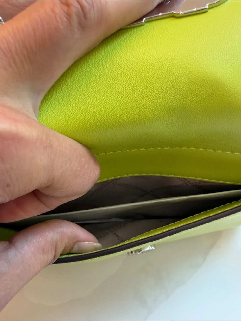 NWT Michael Kors Lime Green MK Logo Crossbody Bag
